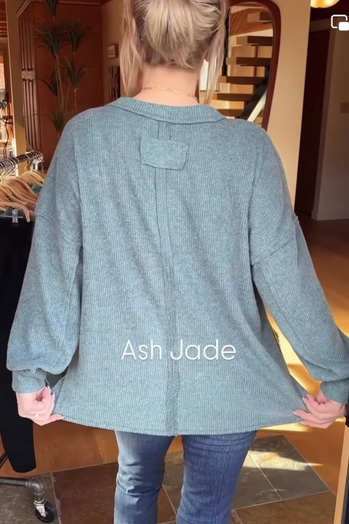 Zen Brushed Slouchy Sweater (Ash Jade)