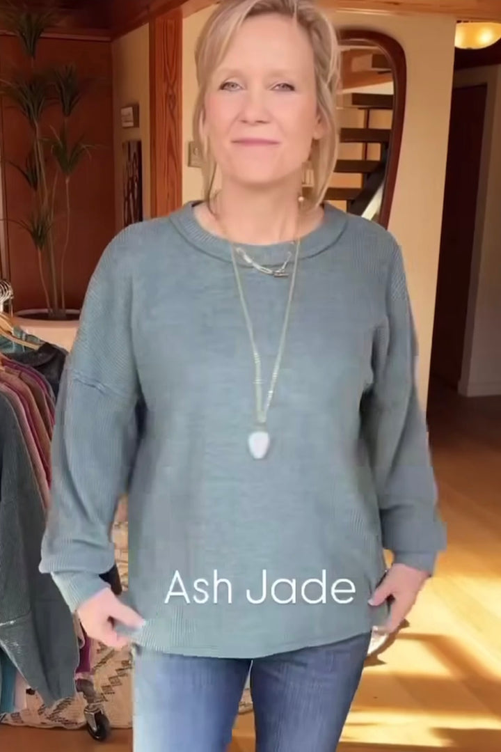 Zen Brushed Slouchy Sweater (Ash Jade)