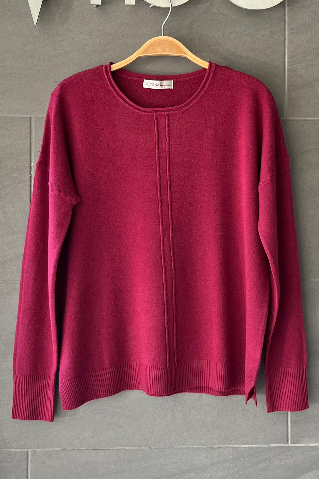 Zen Aubrey Knit Sweater (Cabernet)