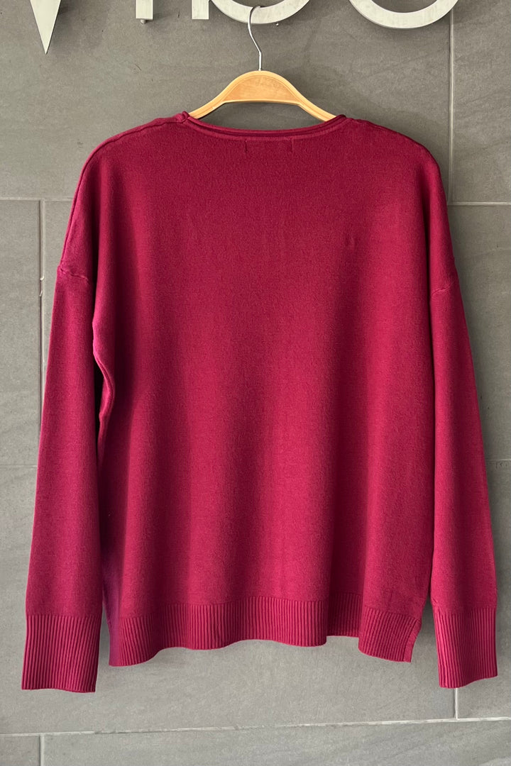 Zen Aubrey Knit Sweater (Cabernet)