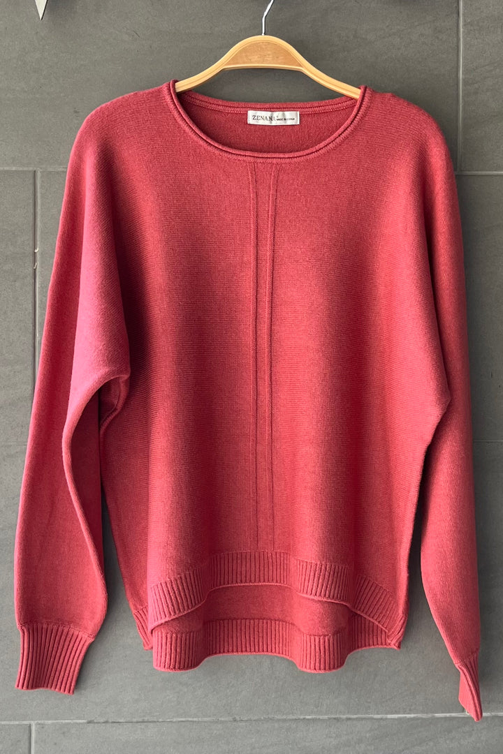Zen Soft Knit Sweater (Heather Rust)