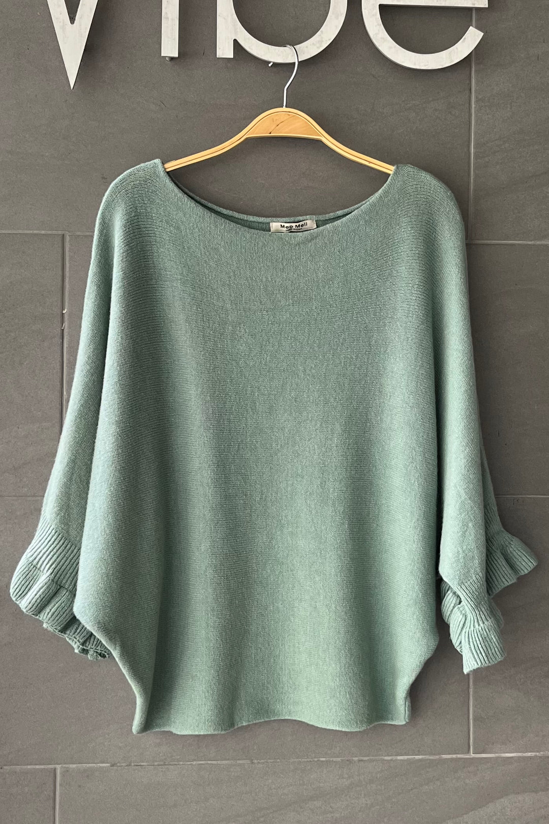 Meo Knit Flutter Sweater (Sage)