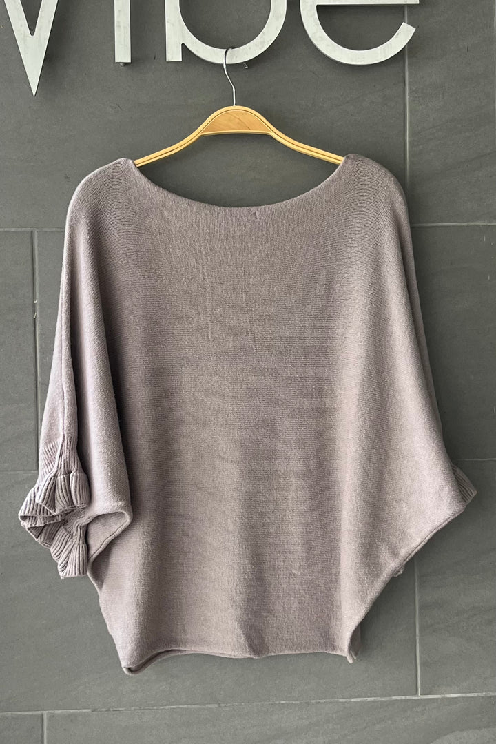 Meo Knit Flutter Sweater (Taupe)