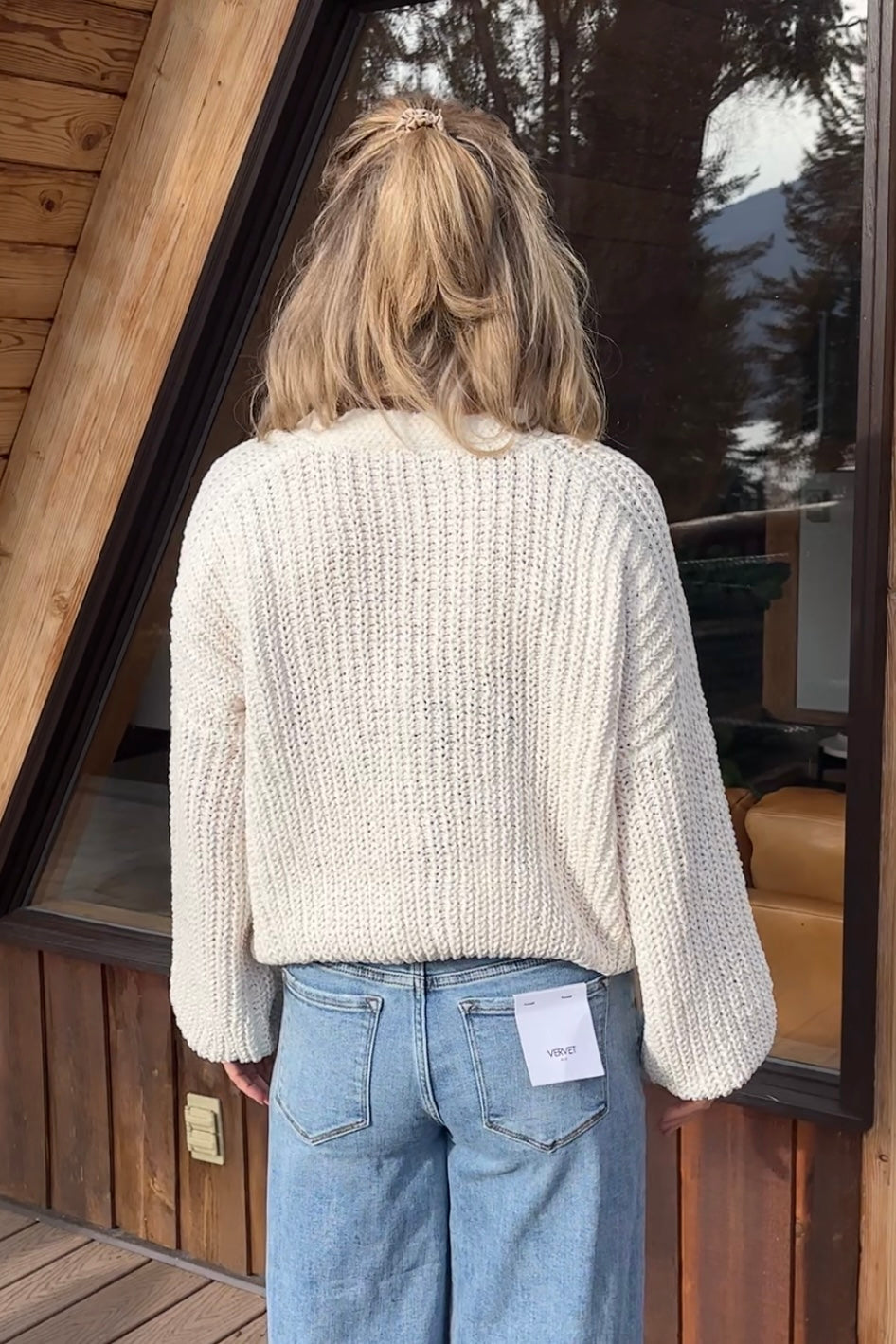 My Cozy Floral Button Chenille Cardigan (Ivory)