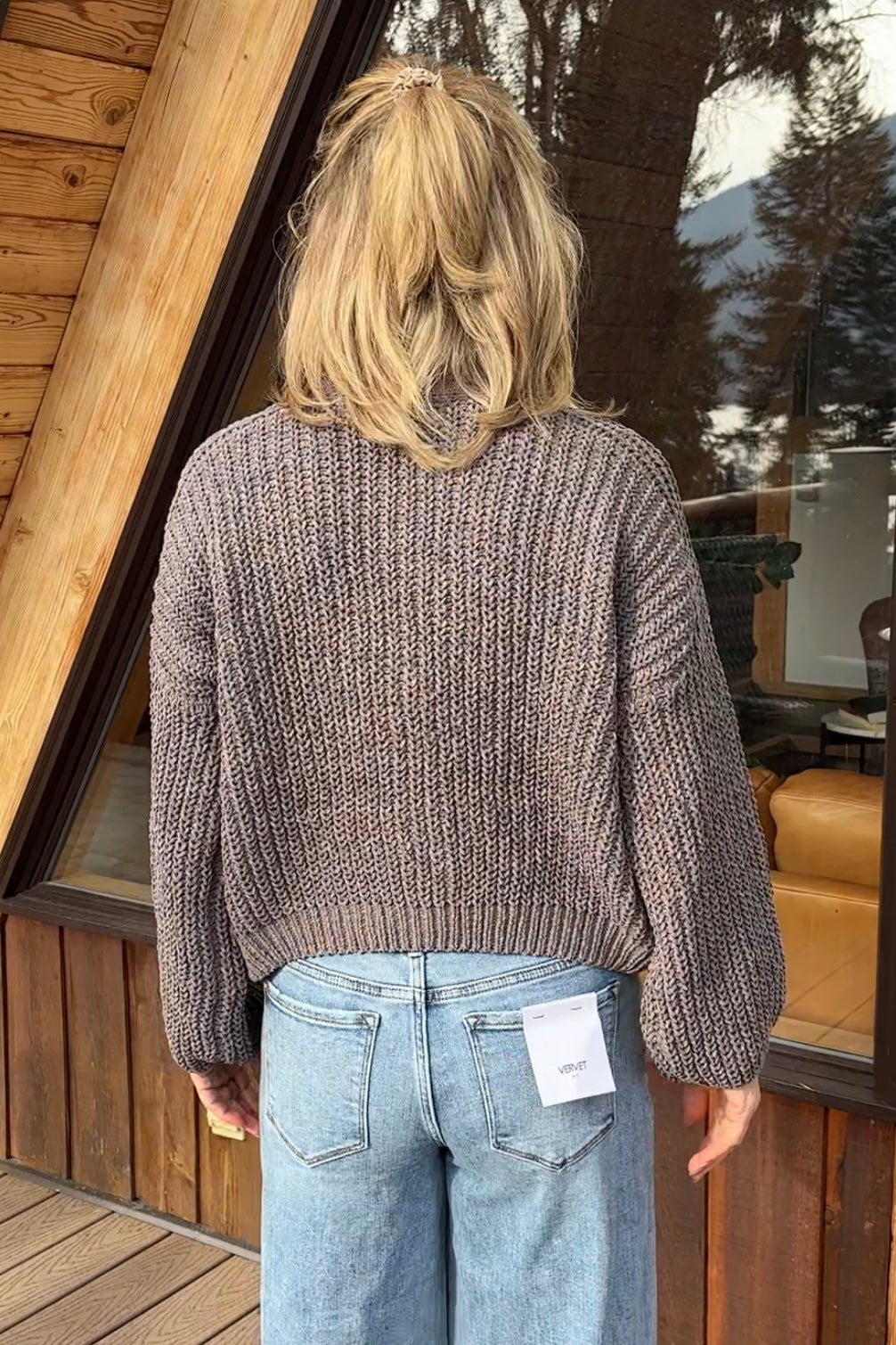 My Cozy Floral Button Chenille Cardigan (Charcoal)