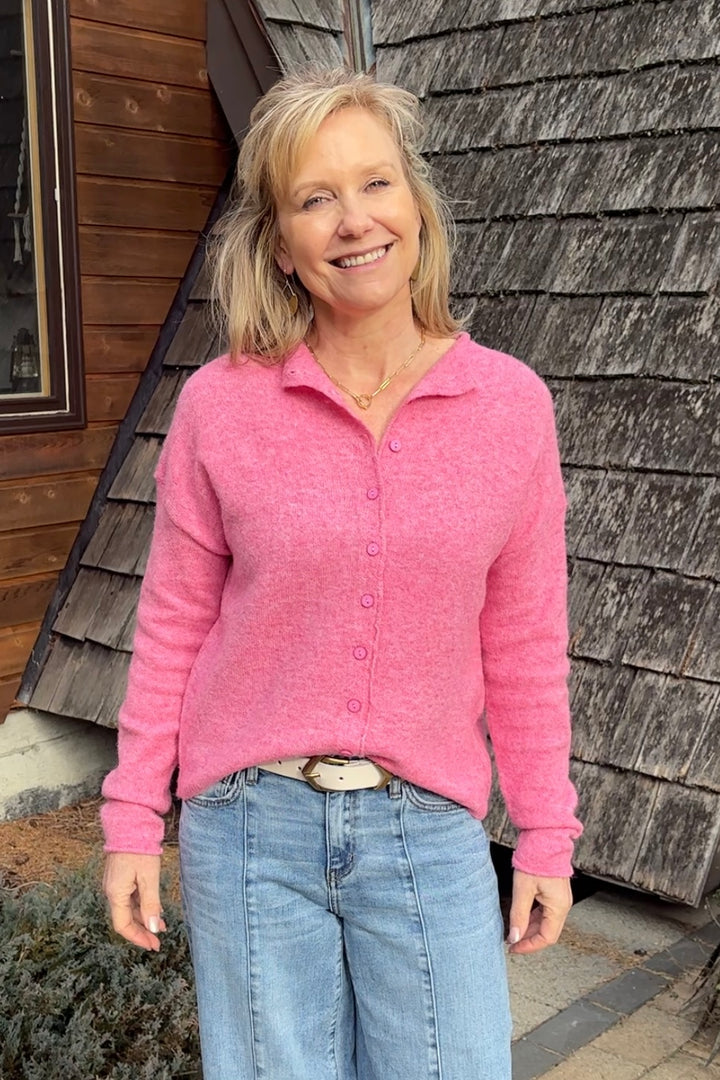 My Cozy Ultra Soft Button Cardi (Pink)