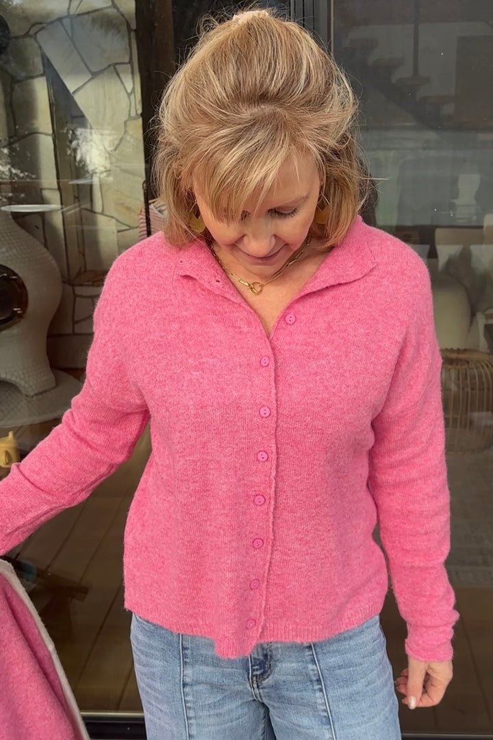My Cozy Ultra Soft Button Cardi (Pink)