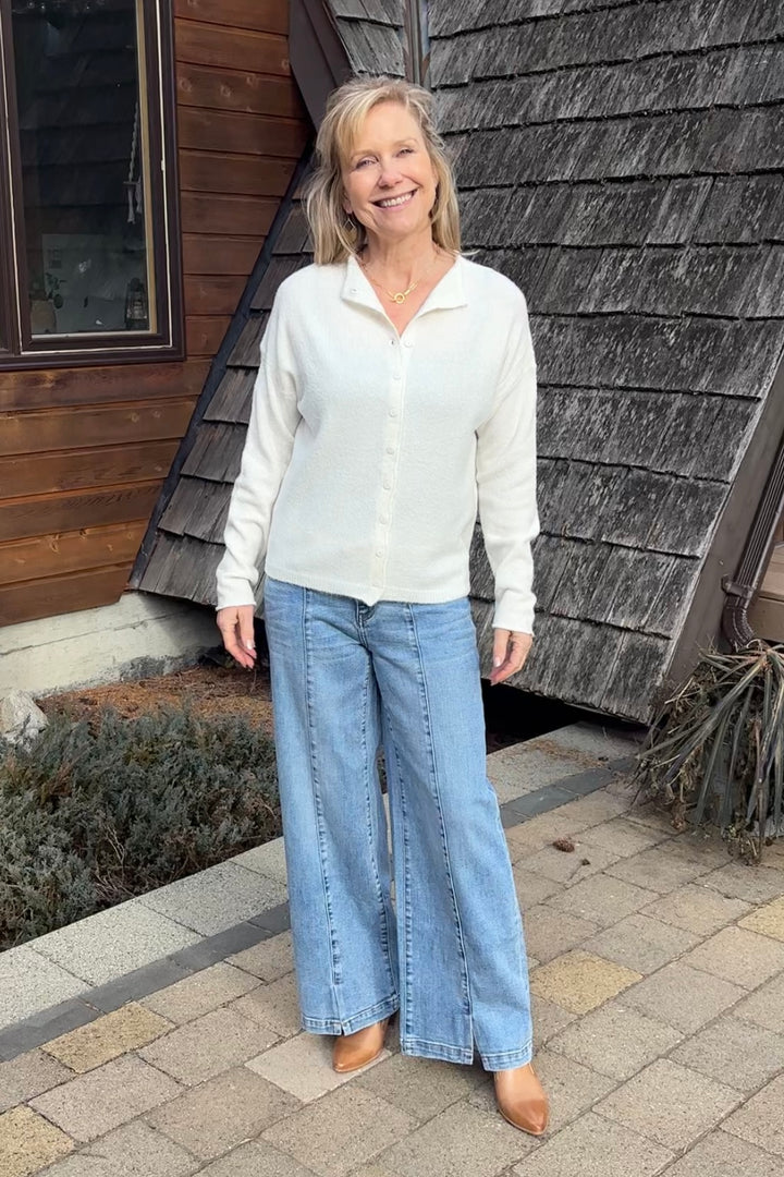 My Cozy Ultra Soft Button Cardi (Ivory)