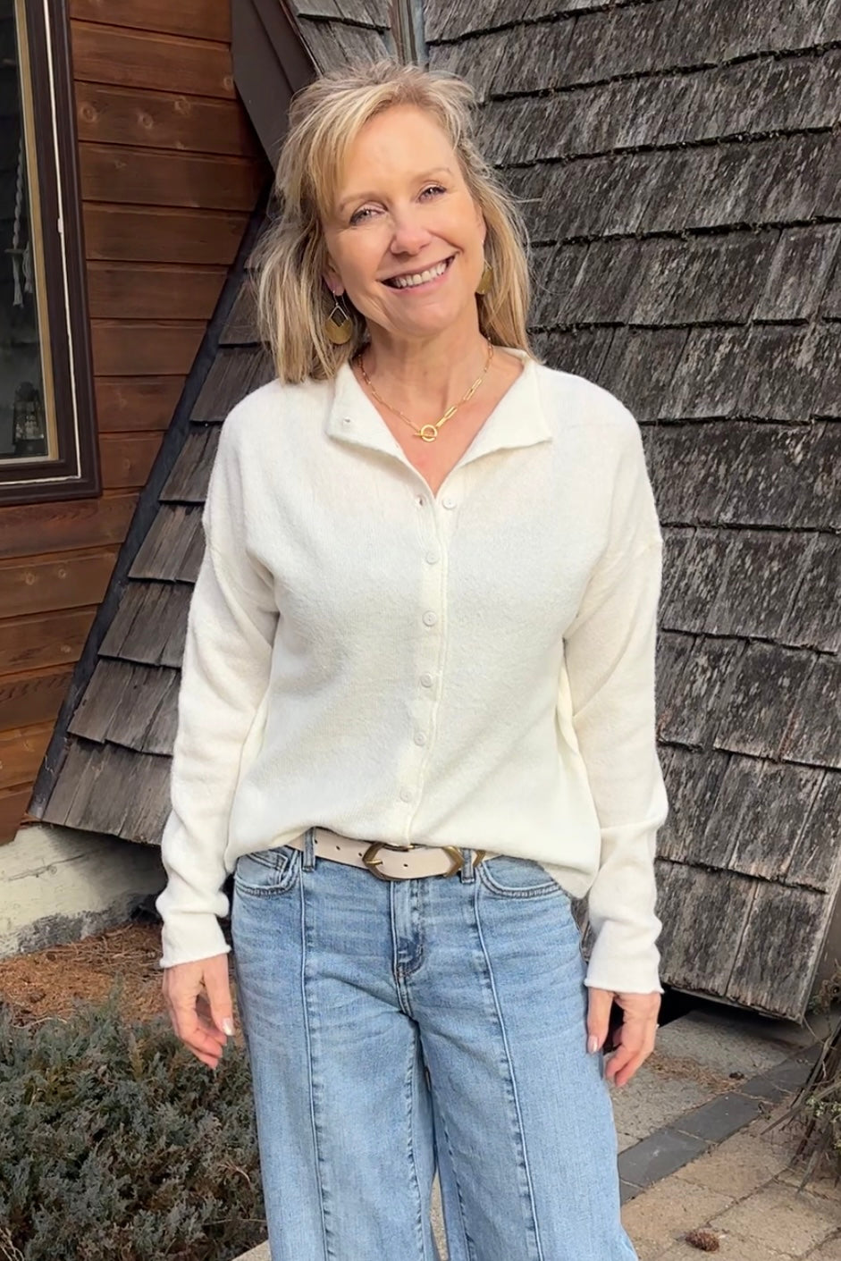 My Cozy Ultra Soft Button Cardi (Ivory)