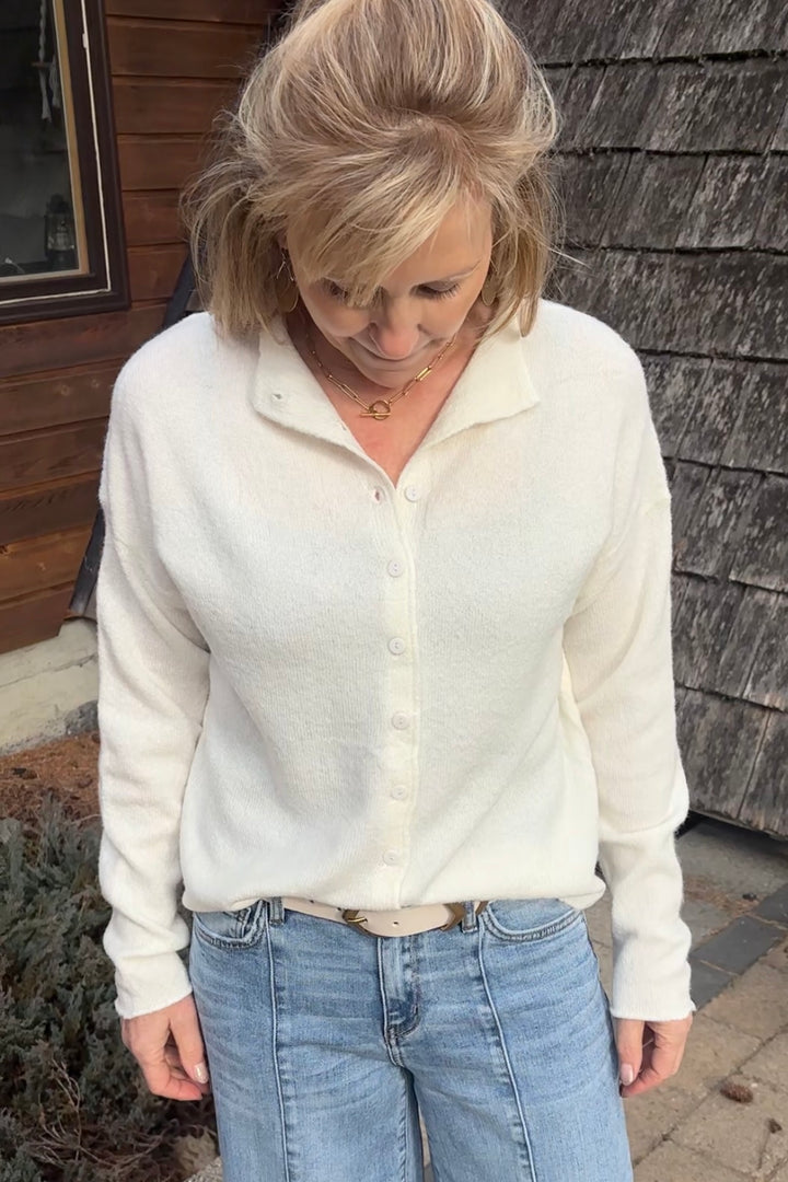 My Cozy Ultra Soft Button Cardi (Ivory)