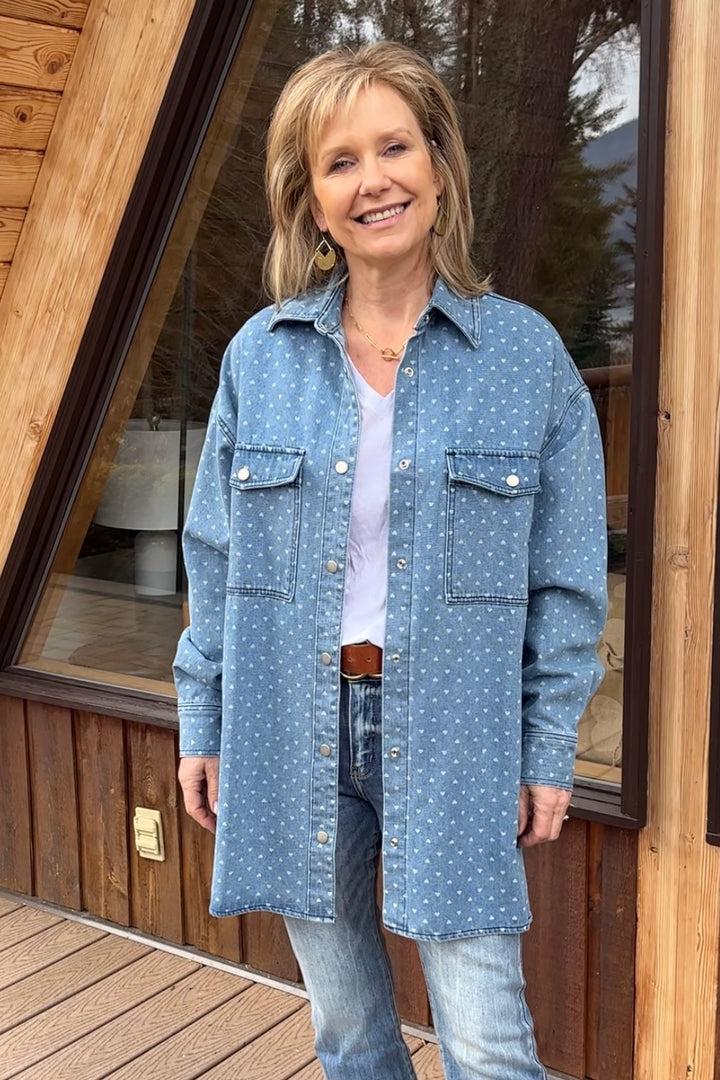 Brunette The Label Shania Denim Hearts Jacket