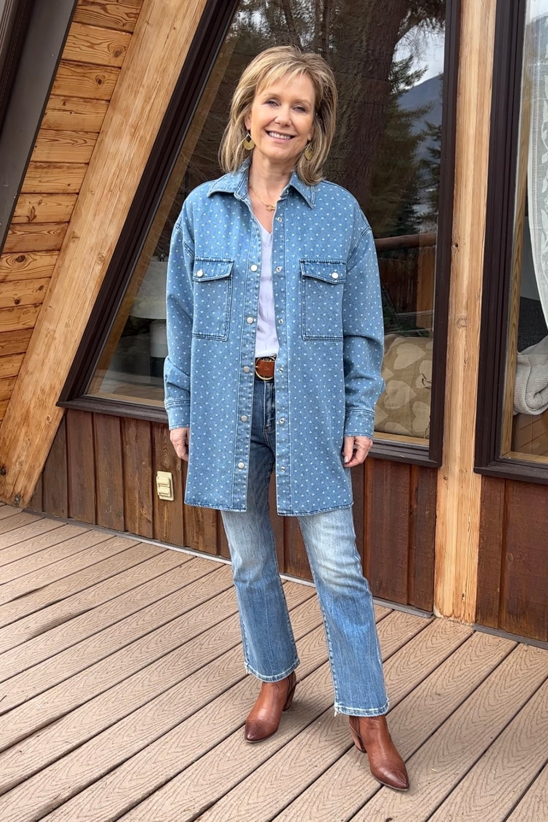 Brunette The Label Shania Denim Hearts Jacket