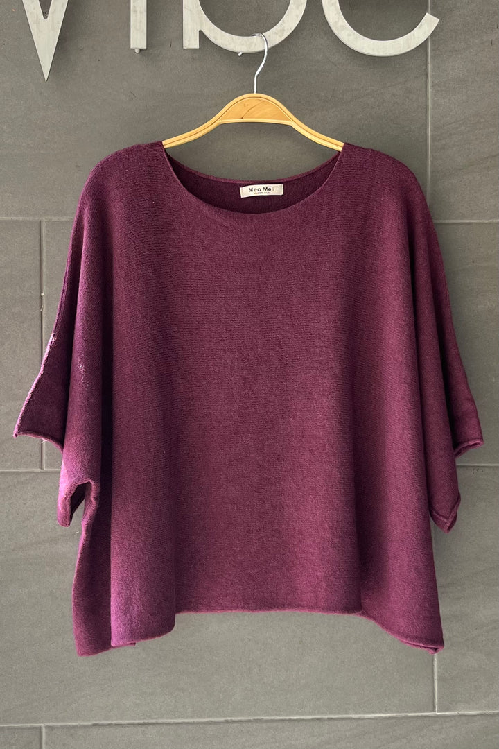 Meo Boxy Sweater Tee (Plum)