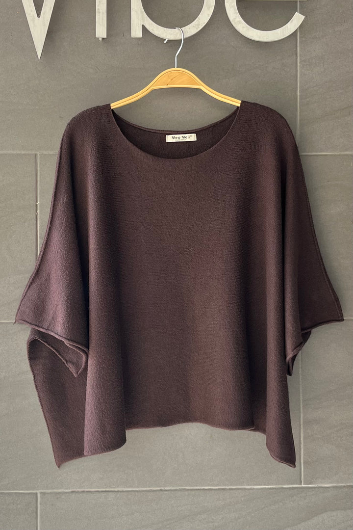 Meo Boxy Sweater Tee (Dark Brown)
