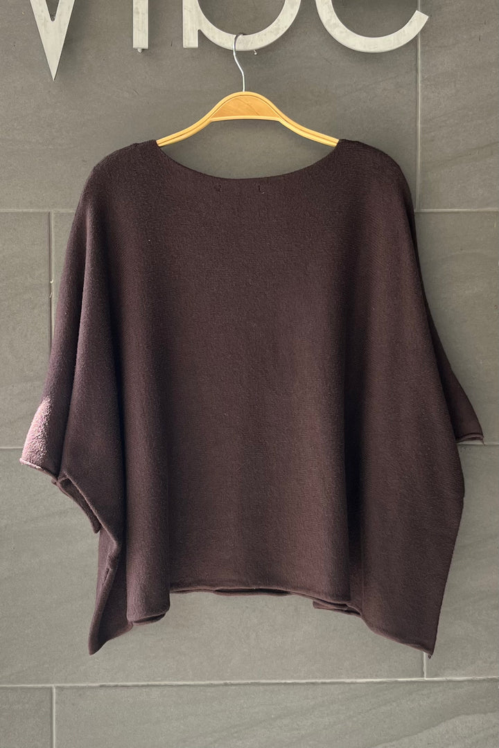 Meo Boxy Sweater Tee (Dark Brown)