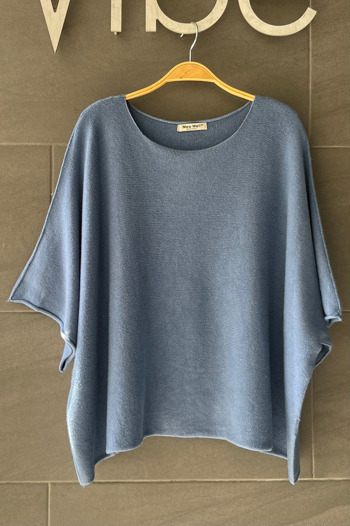 Meo Boxy Sweater Tee (Dark Denim)