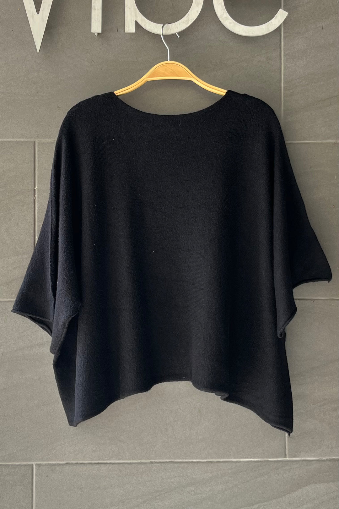 Meo Boxy Sweater Tee (Black)