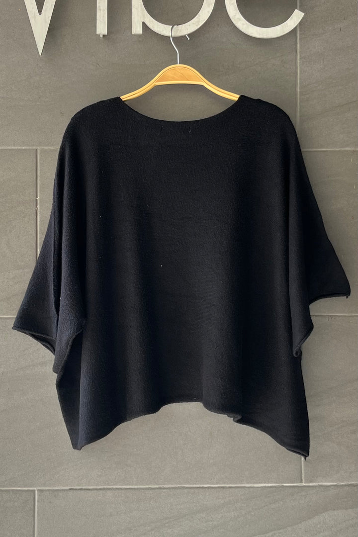 Meo Boxy Sweater Tee (Black)