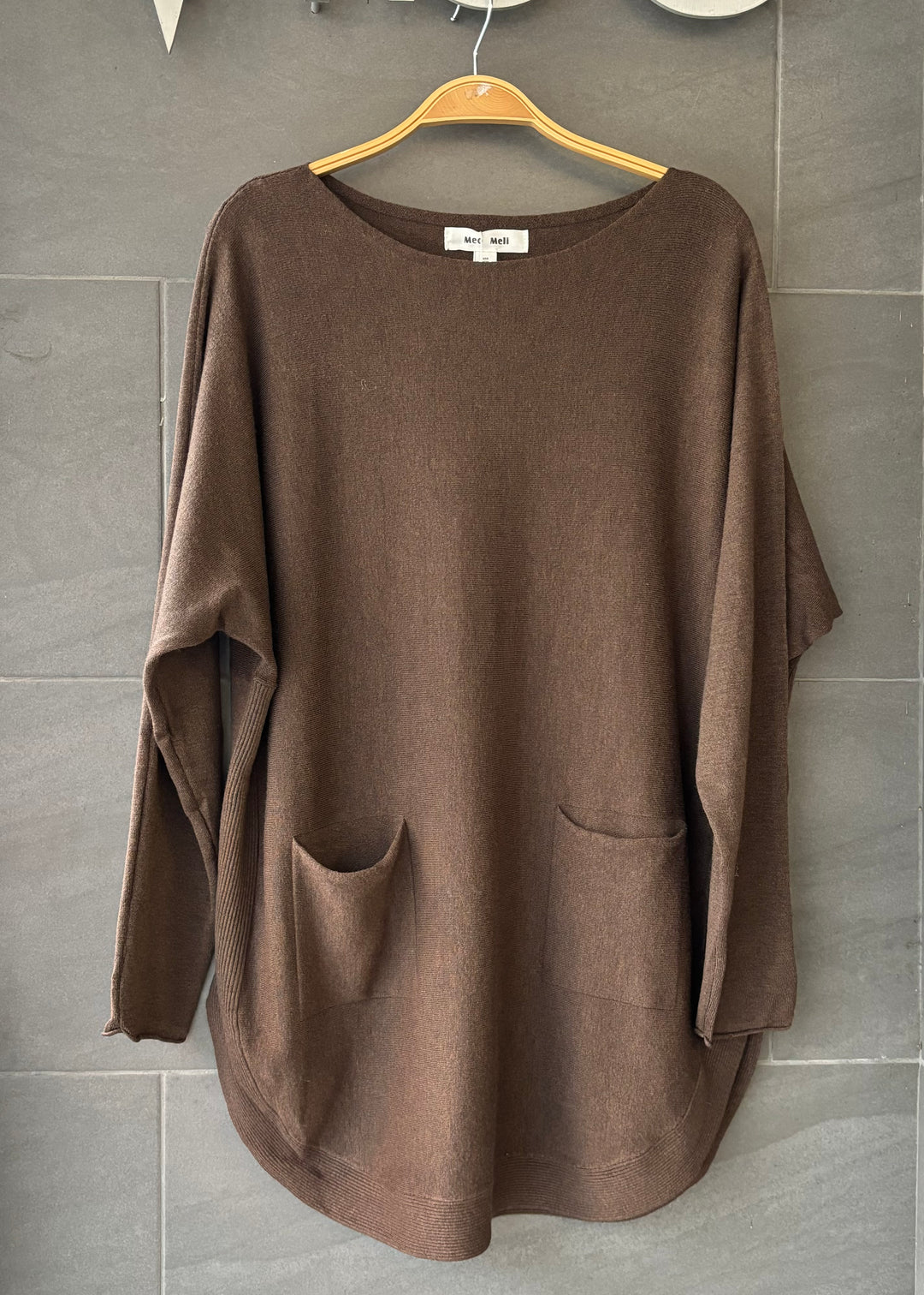 Meo Oversized Button Sweater (Walnut)