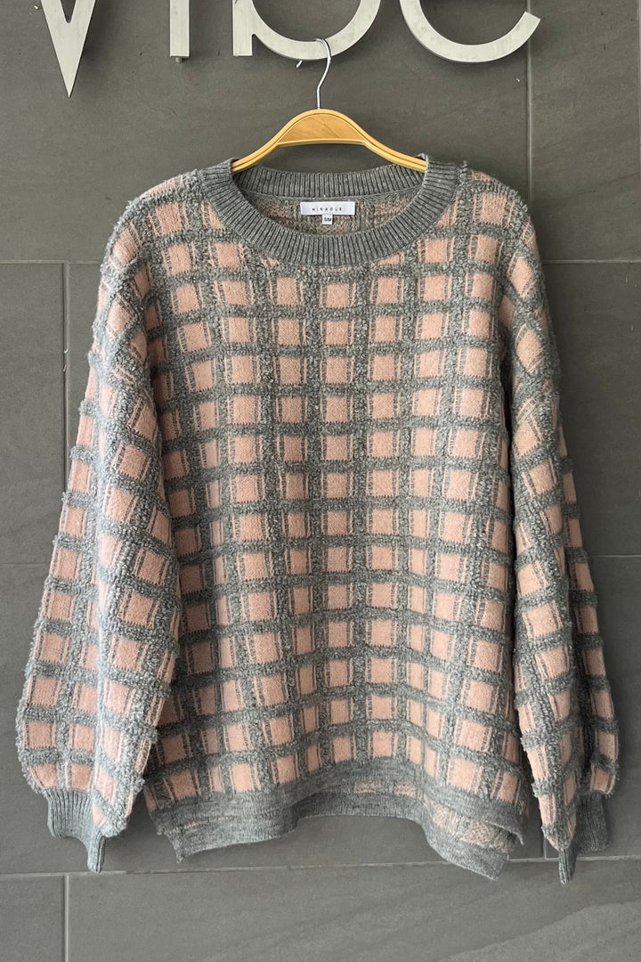My Cozy Checkered Knit Sweater