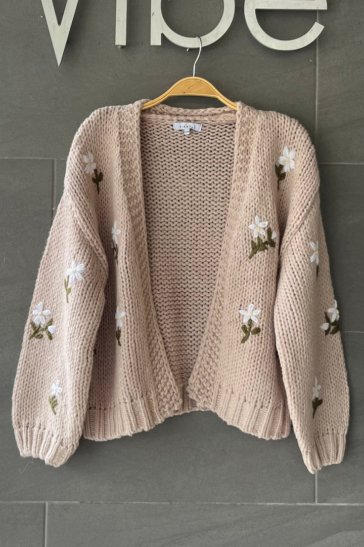 My Cozy Wildflower Knit Cardigan (Camel)
