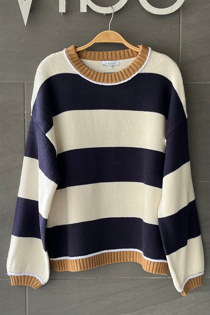 My Cozy Scottie Knit Sweater (Cream/Navy)