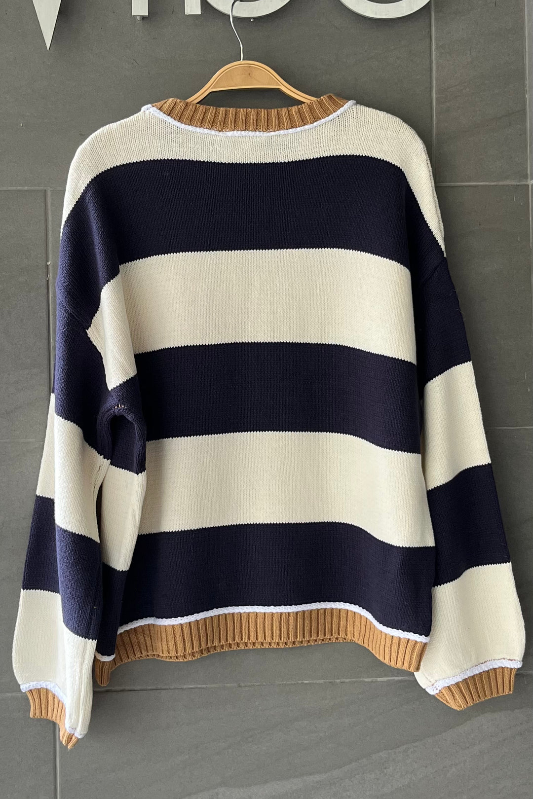 My Cozy Scottie Knit Sweater (Cream/Navy)