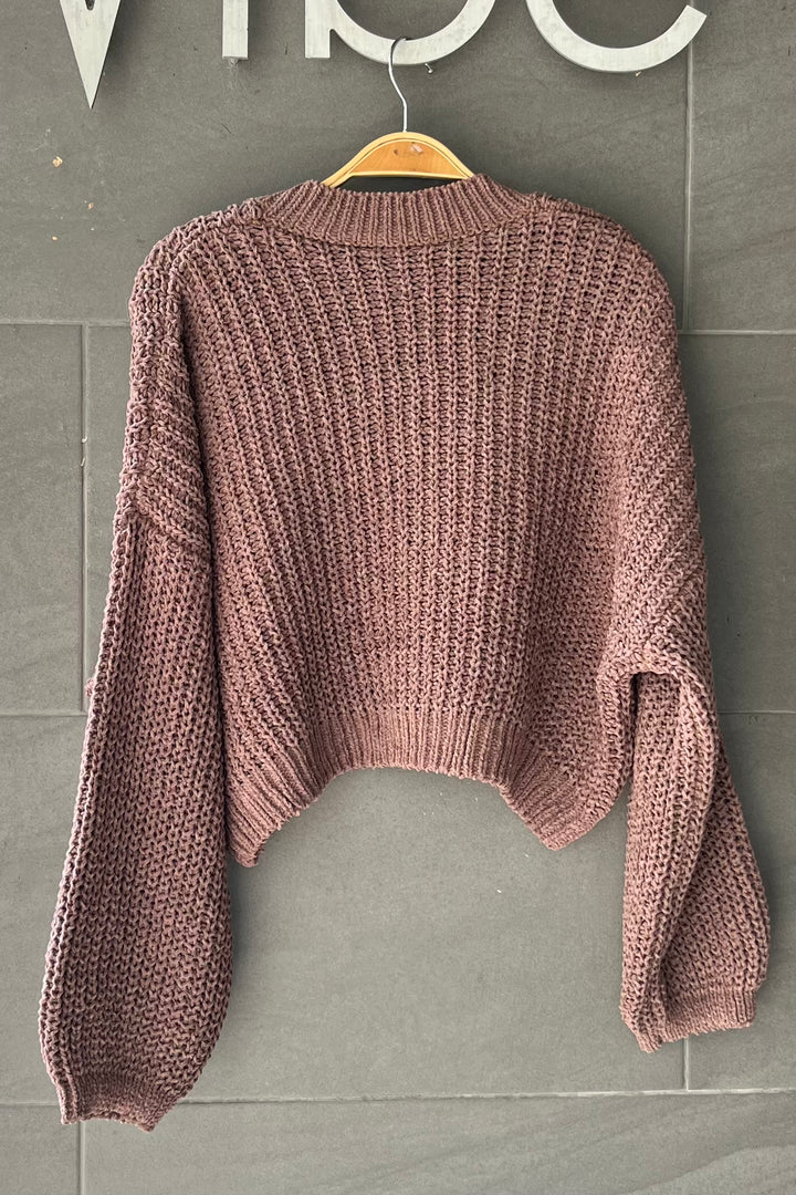 My Cozy Willow Chenille Cardigan (Brown)