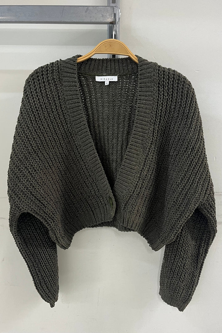 My Cozy Willow Chenille Cardigan (Olive)