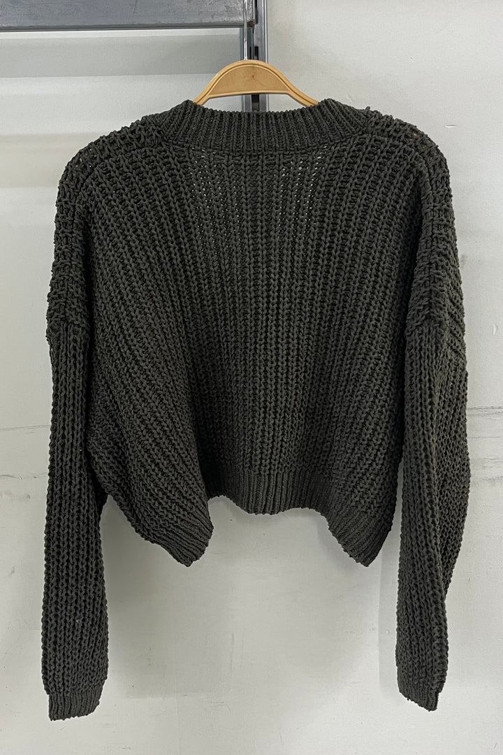My Cozy Willow Chenille Cardigan (Olive)