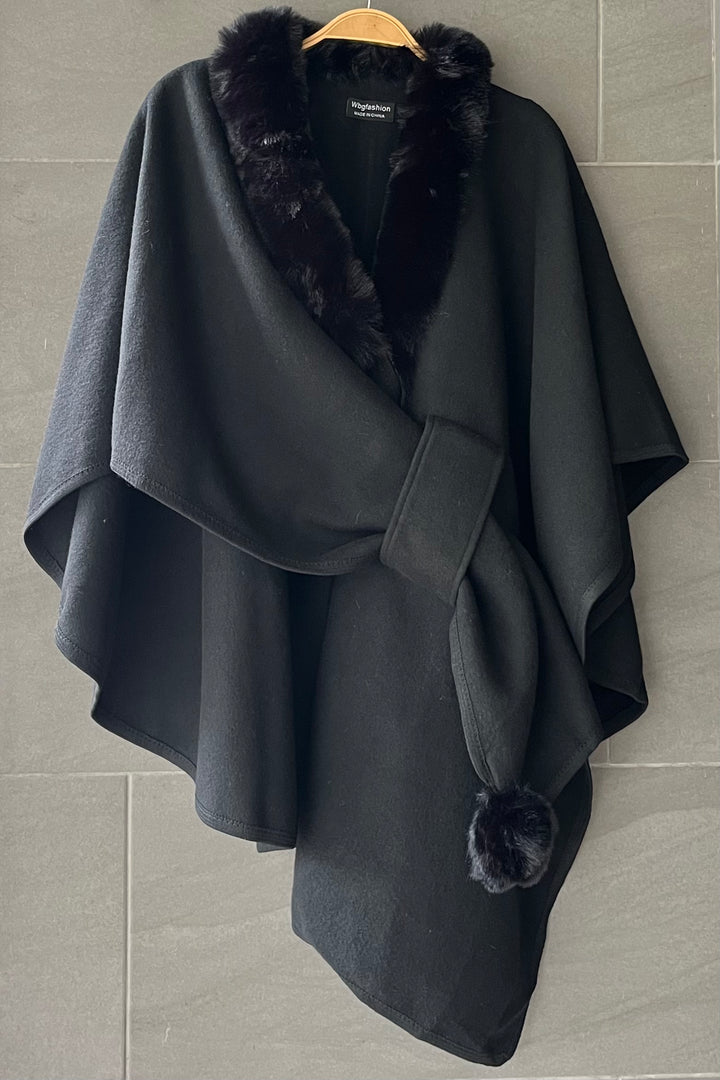 WBG Monroe Knit Shawl (Black)