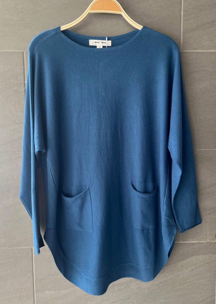 Meo Oversized Button Sweater (Dark Teal)