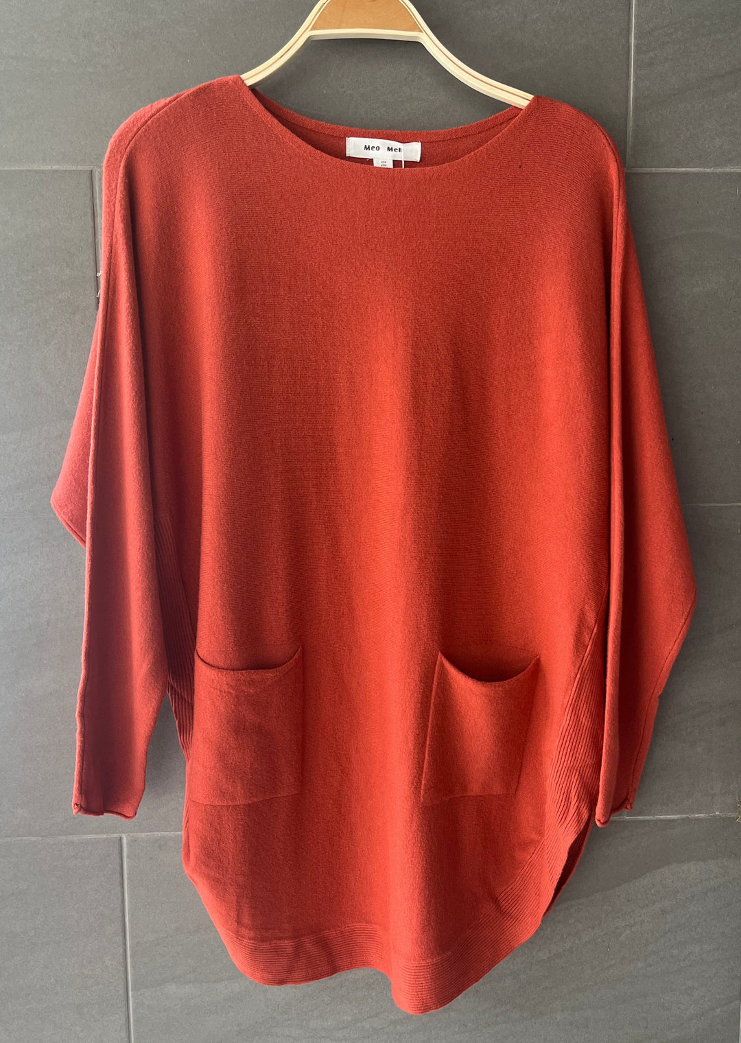 Meo Button Oversized Sweater (Rust)
