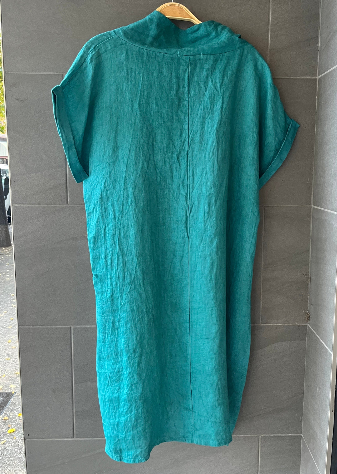 Meo Linen Pocket Dress (Ocean Blue)