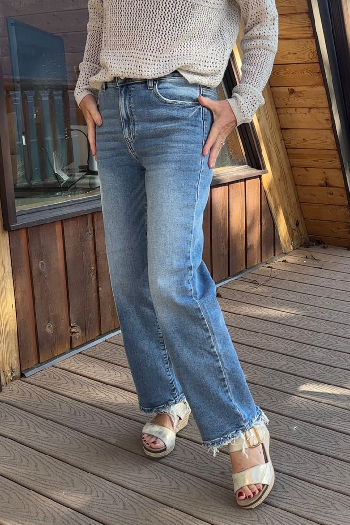 Zen Raw Hem Straight Leg Jean