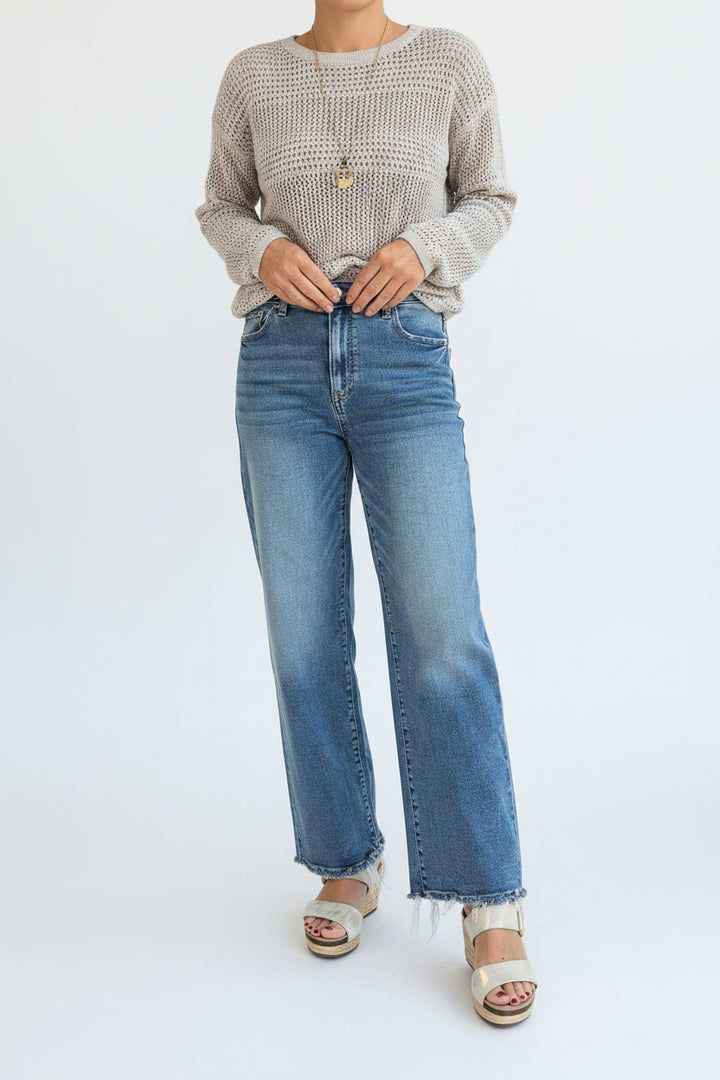 Zen Raw Hem Straight Leg Jean