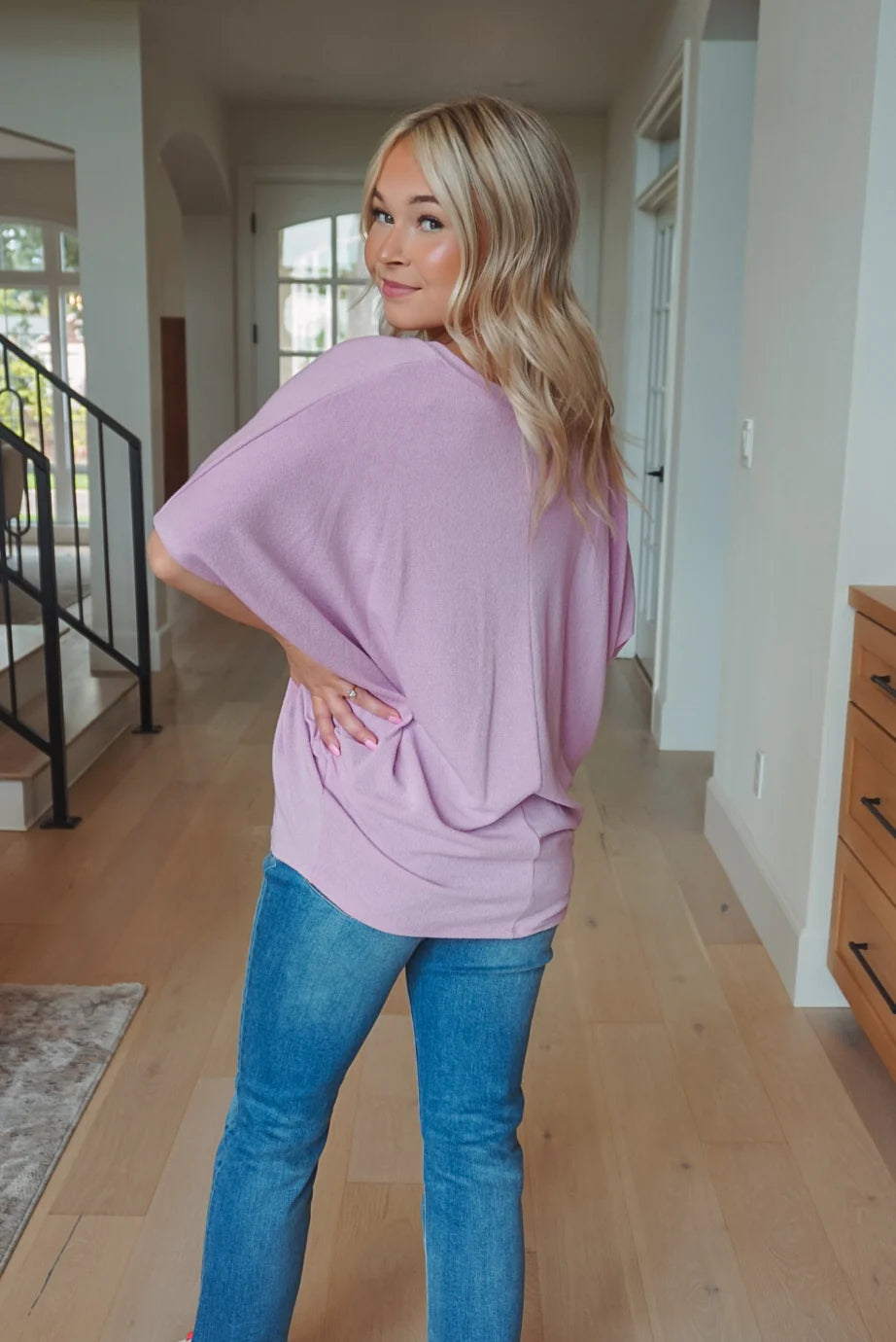Jolie Slouchy Dolman Tee (Orchid)