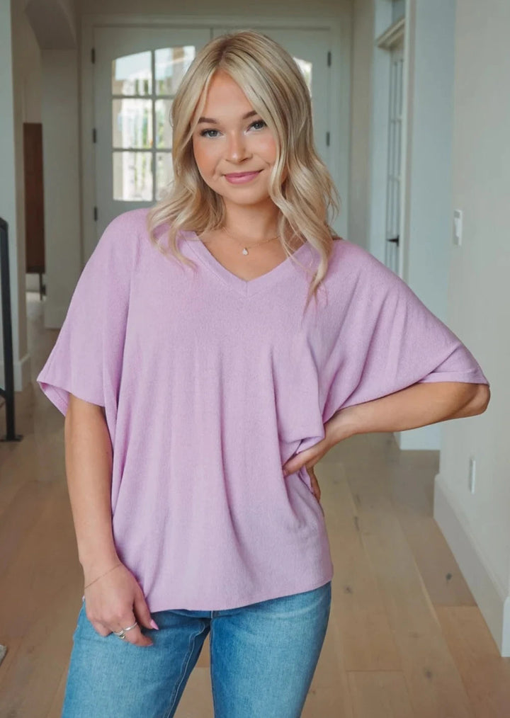 Jolie Slouchy Dolman Tee (Orchid)
