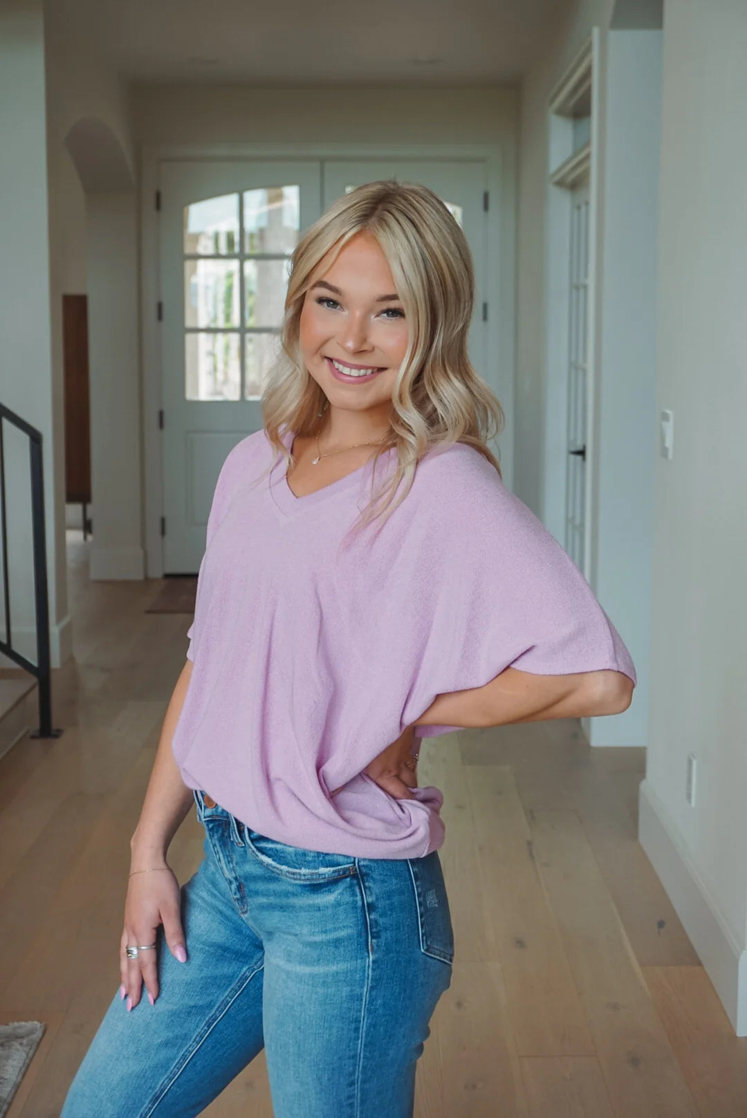 Jolie Slouchy Dolman Tee (Orchid)