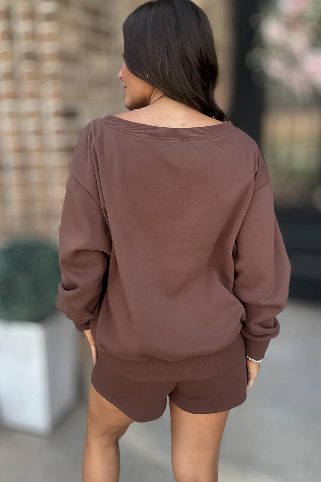 Zen Fleece Lounge Shorts Set (Brown)