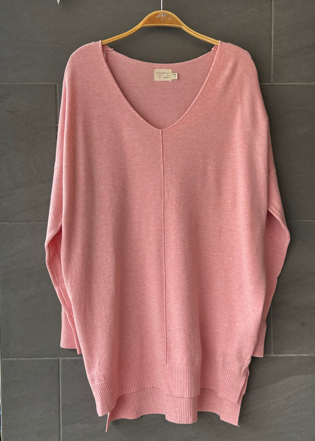 Comfy As Can Be Sweater (Heather Light Pink)