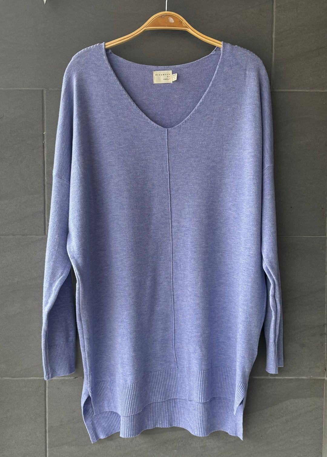 Comfy As Can Be Sweater (Heather Blue Lavender)