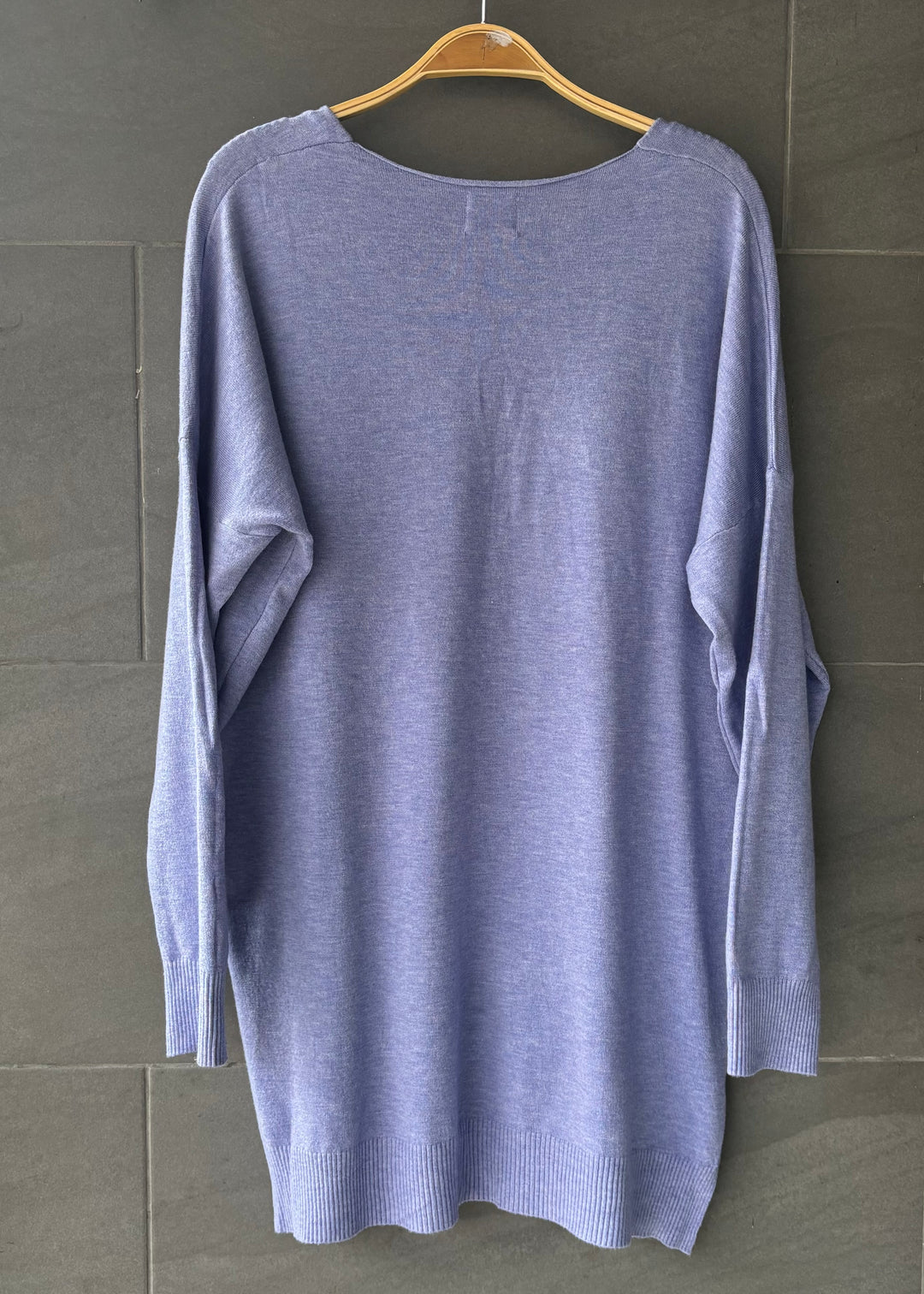 Comfy As Can Be Sweater (Heather Blue Lavender)
