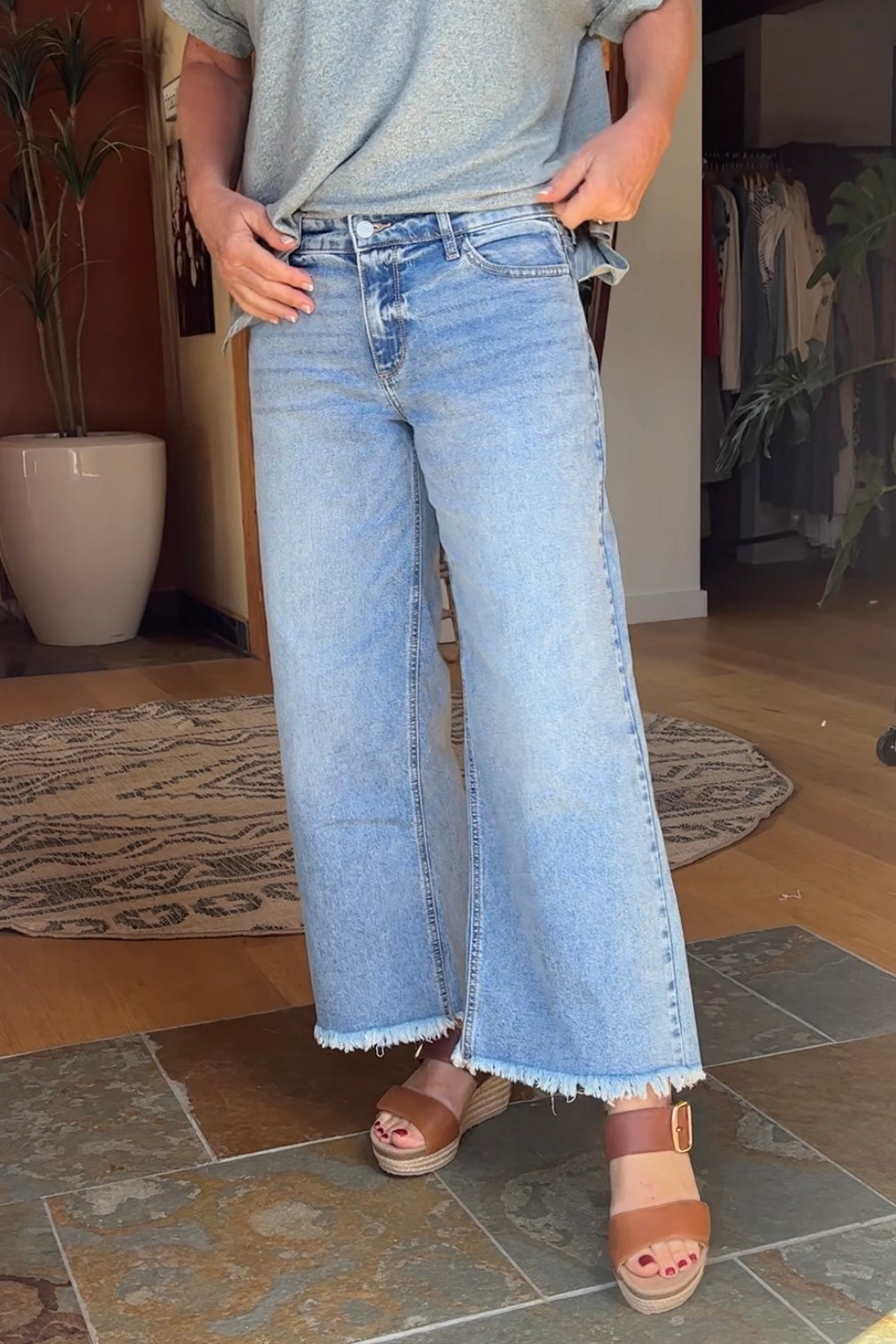 Kancan Melbourne Wide Leg Fray Jean