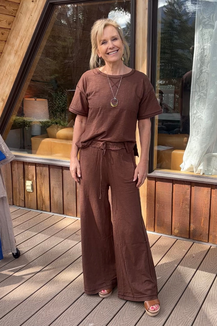 Zen Cotton Slub Lounge Set (Brown)