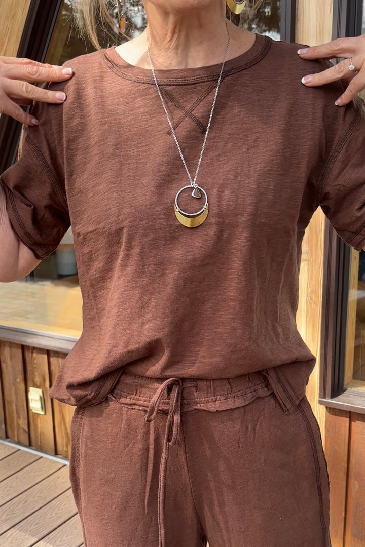 Zen Cotton Slub Lounge Set (Brown)