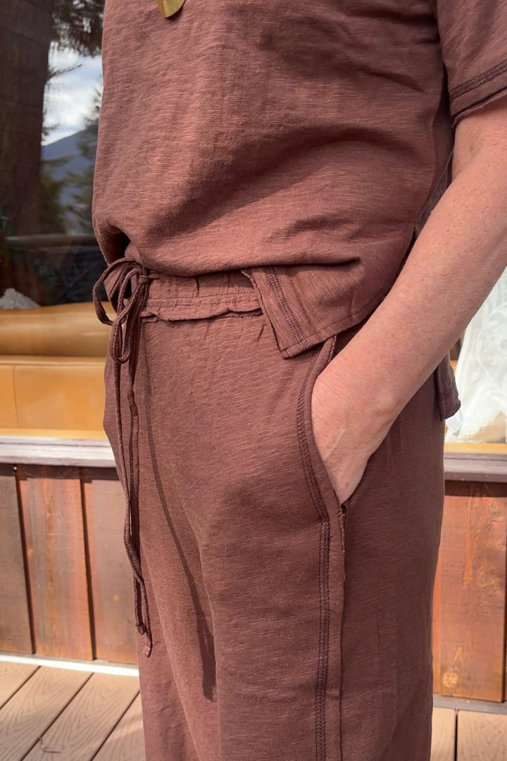 Zen Cotton Slub Lounge Set (Brown)