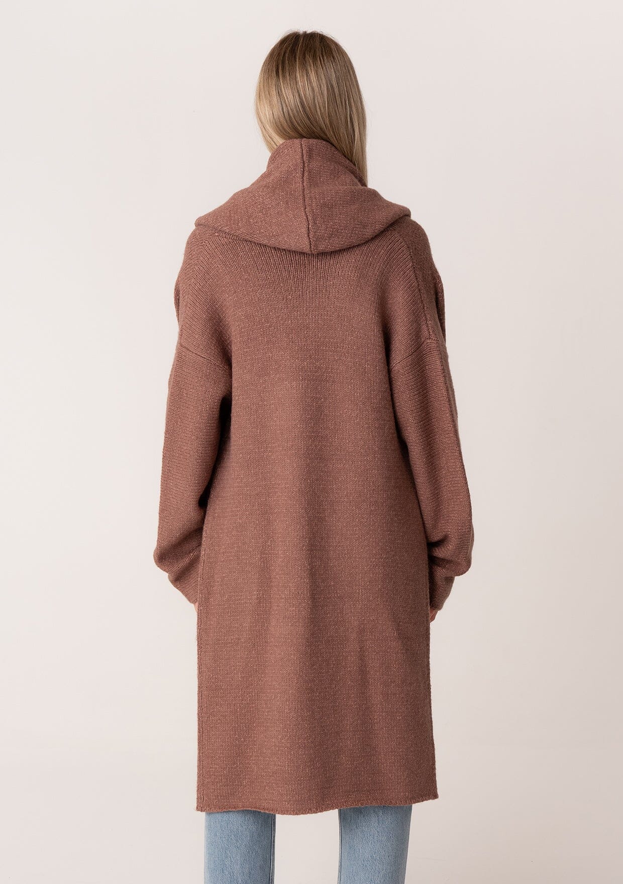 Lovestitch Coatigan Chocolate Mauve Vibe Apparel