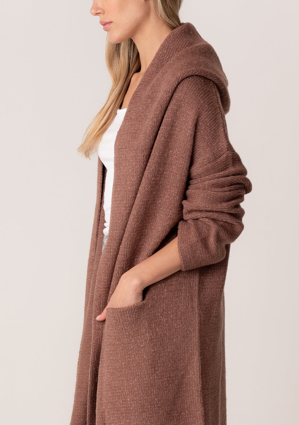 Lovestitch Coatigan Chocolate Mauve