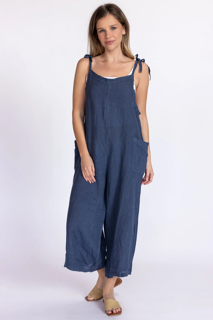 Lighter Days Linen Jumpsuit (Dark Denim)